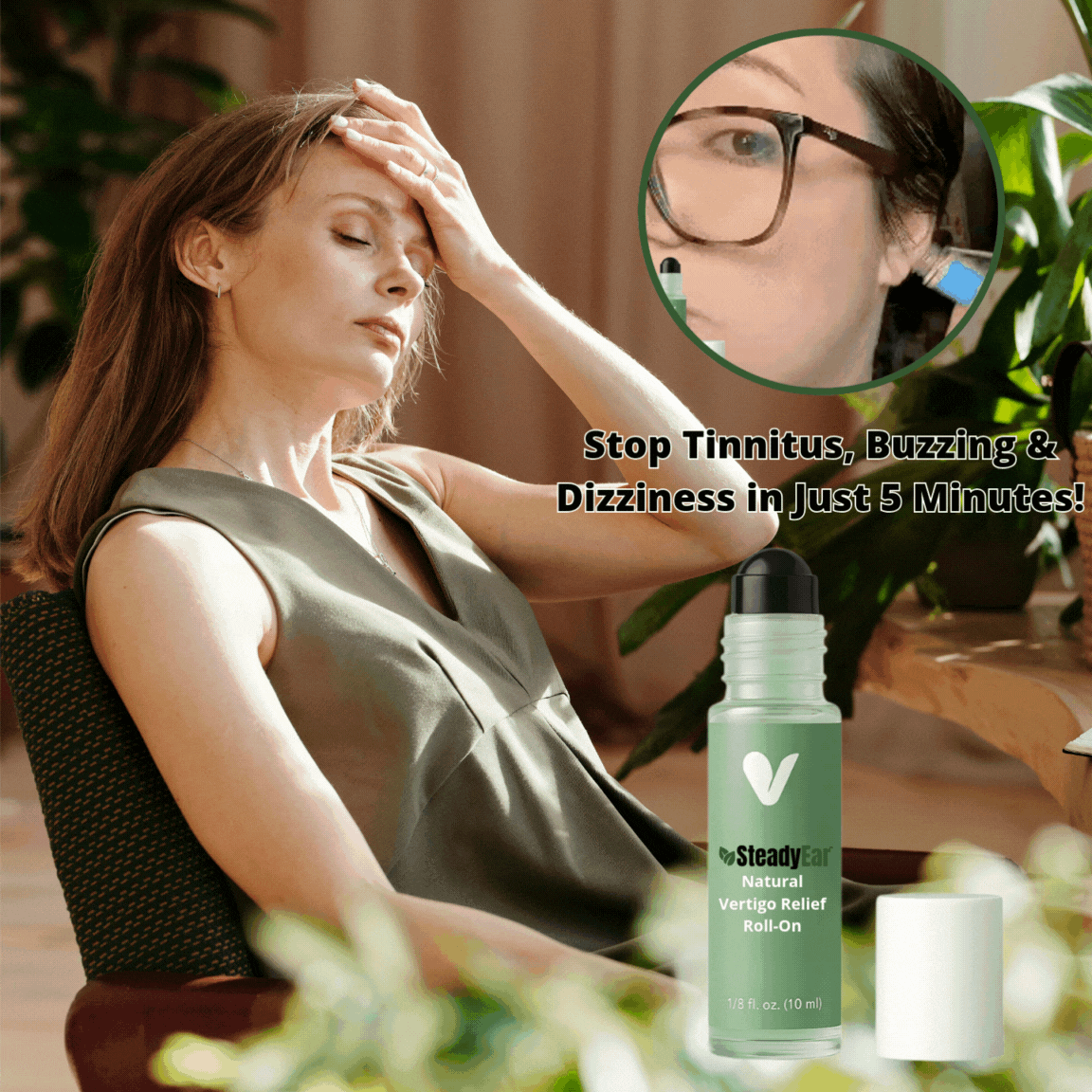SteadyEar™ Vertigo Relief Roll-On | Sustabdykite spengimą ausyse, švilpimą ir galvos svaigimą vos per 5 minutes!