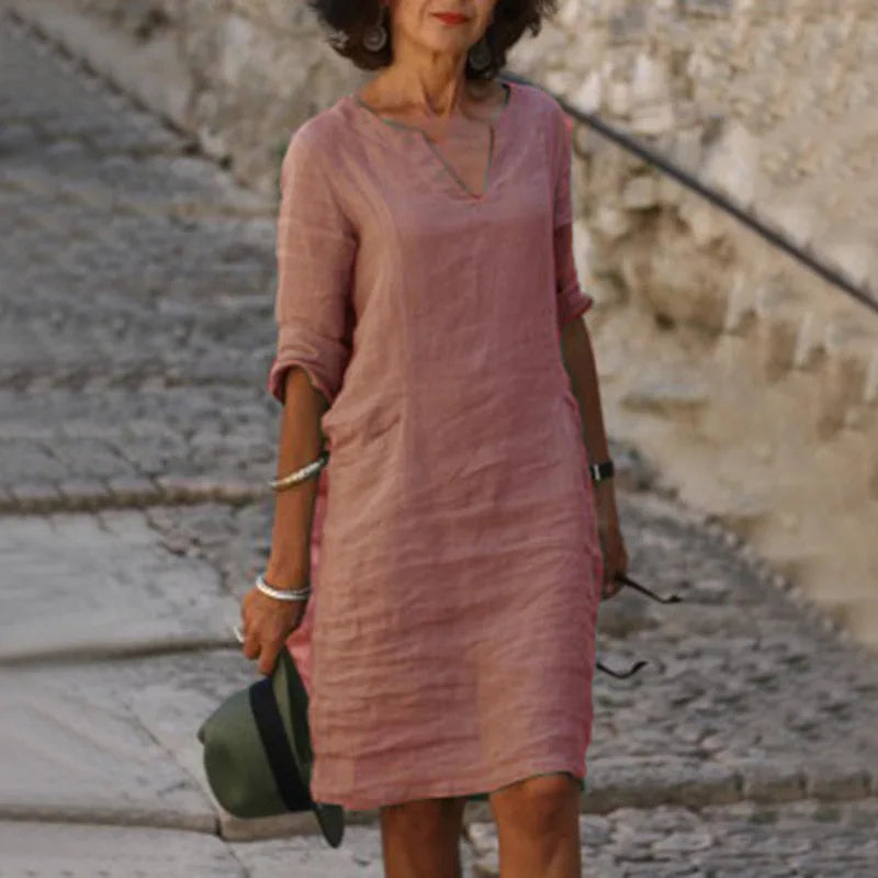 Vintažinė Lininė Suknelė