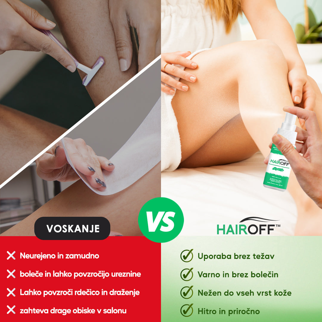 HairOff™ Natūralus purškalas nuolatiniam plaukų šalinimui