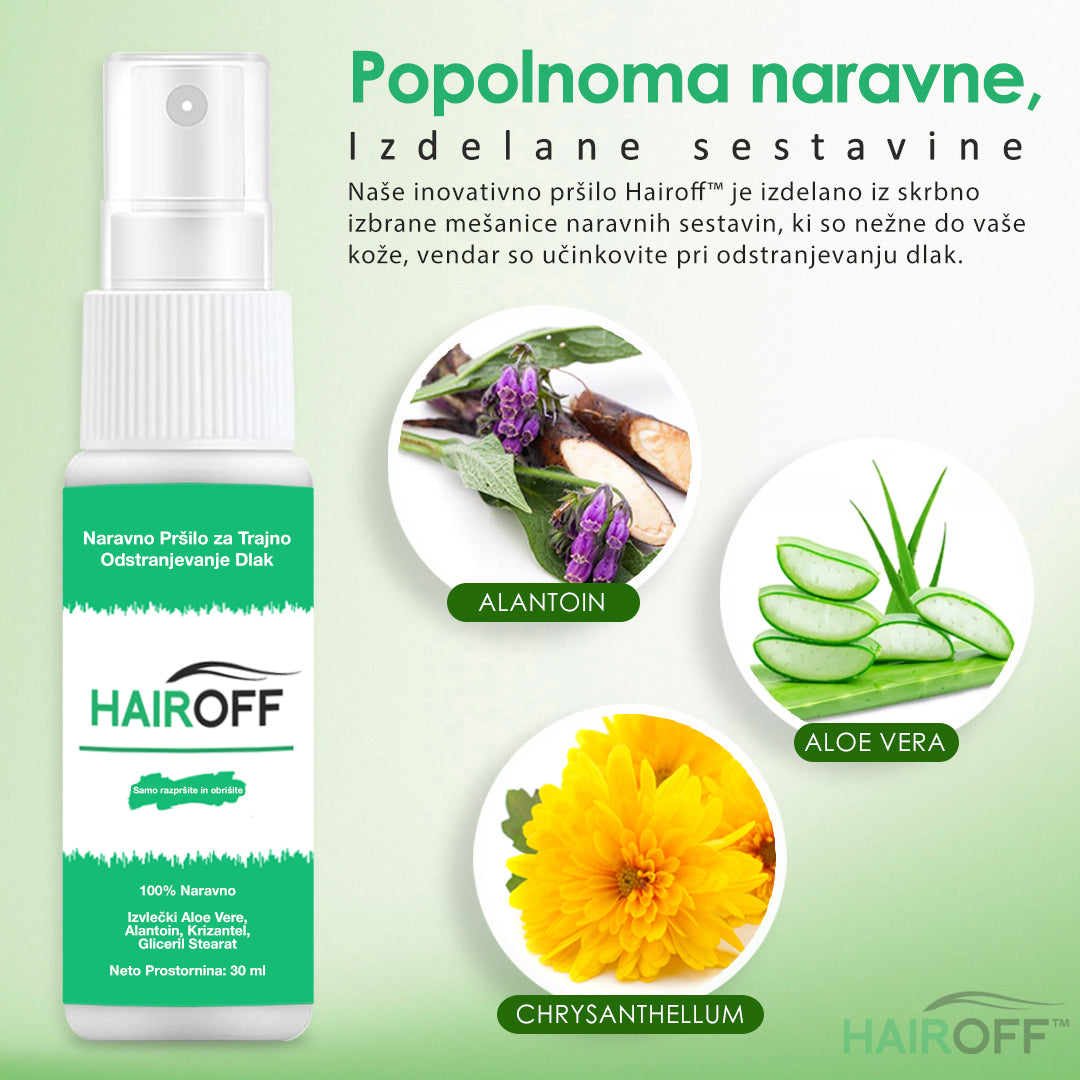 HairOff™ Natūralus purškalas nuolatiniam plaukų šalinimui