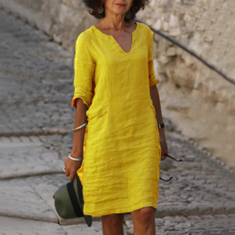 Vintažinė Lininė Suknelė