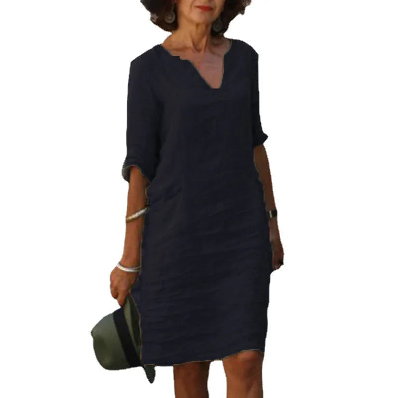 Vintažinė Lininė Suknelė