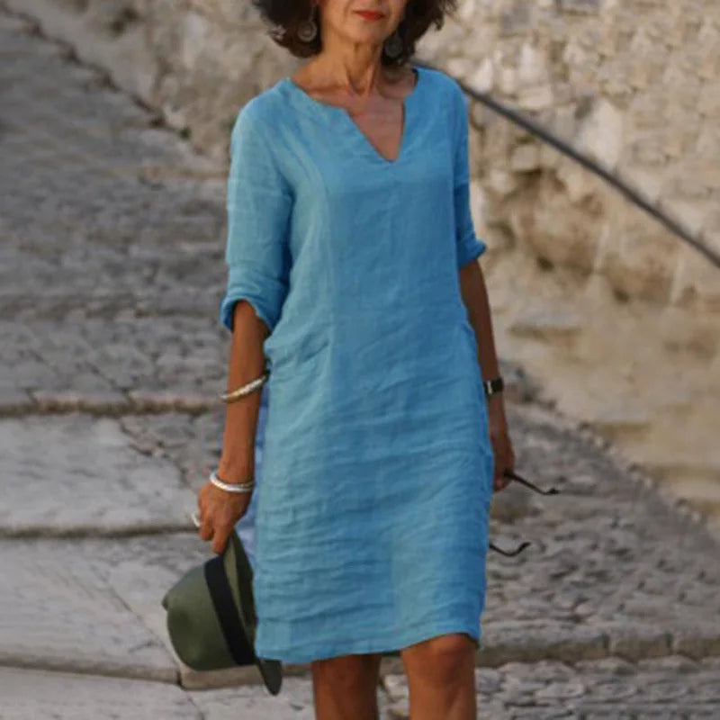Vintažinė Lininė Suknelė